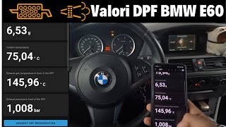 Valori Filtru Particule BMW E60 proaspat regenerat DPF amp BIMMERLINK [upl. by Ennair842]