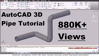 AutoCAD 3D Pipe  3D Piping Tutorial [upl. by Aizek]