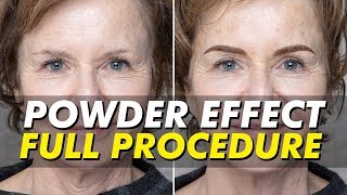 PowderOmbré eyebrow tattoo on MATURE SKIN  ShadedPowdered brows  REAL RESULTS  Eye Design NY [upl. by Aydan]