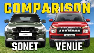 New Kia Sonet Facelift vs Hyundai Venue Facelift Comparison 2024Sonet vs Venue 2024 [upl. by Rodl567]