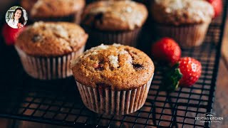 Muffins de Fresa Veganos Rellenos [upl. by Berey636]