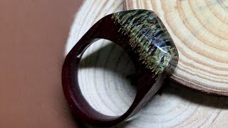 Forest ring made of epoxy resin and wood  Resin Ring  EasyDIY  ResinArt Jewelry [upl. by Yesak]