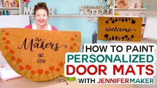 Make Personalized Door Mats with a Cricut Freezer Paper  Flex Seal Method [upl. by Lirva]