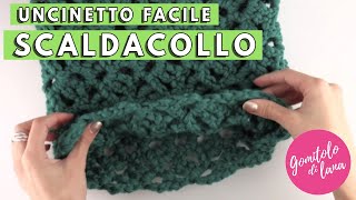 SCALDACOLLO ALLUNCINETTO FACILE con punto traforato spiegato lentamente crochet cowl [upl. by Nnaytsirk]