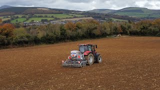 SOWING MINTILL WINTER BARLEY AFTER MAIZE 2024 Erth Agriseeder sowing barley Case Maxxum 150 [upl. by Xavier]