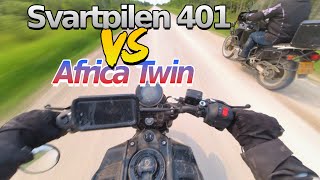 Svartpilen 401 vs Africa Twin EP2 svartpilen401 motovlog husqvarna offroad africatwin [upl. by Olmstead908]