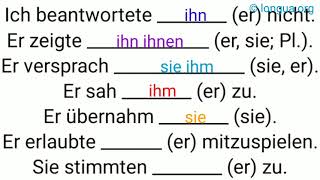 Pronomen  du dich dir er ihn ihm sie ihr es wir ihr euch ihnen Sie Ihnen ihn ihnen [upl. by Oirasan]