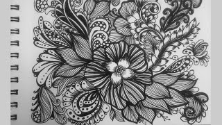 Beautiful Zentangle Art  Botanical Zentangle Art step by step art youtube howtodraw drawing [upl. by Riva901]