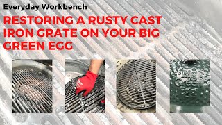 Cleaning rust from a cast iron bbq grill grate and how to season your cast iron grill grate [upl. by Athalla379]