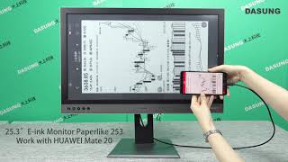 DASUNG Paperlike 253 Works with HuaWei Mate 20 [upl. by Deyes322]