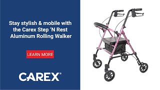 Carex Step N Rest® Rolling Walker Product Video [upl. by Narmis639]