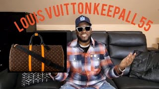 REVIEW FOR THE LOUIS VUITTON KEEPALL BANDOULIERE 55 [upl. by Acirehs]