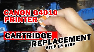 CANON G4010 CARTRIDGE REPLACEMENT  CANON G SERIES PRINT OUT PROBLEM  CANON BH7 amp CH7 CARTRIDGE [upl. by Tybie]