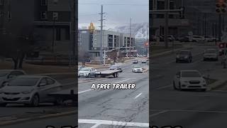 Pickup Truck Loses Trailer [upl. by Akeemaj]