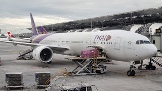 Brand new THAI Boeing777300ER TG676 Bangkok to TokyoNarita [upl. by Amairam]