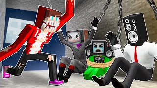 JJ MUTANT LOCKED a FAMILY in CHAINS JJEXE vs MIKEY TV MAN in Minecraft  Maizen [upl. by Euqinot]