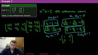 Linear Algebra  Orthonormal Sets [upl. by Esilahc957]