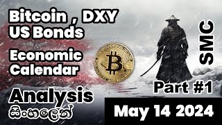 සිංහලෙන් Bitcoin  DXY  Bonds SMC Analysis  Economic Calendar  Part 1 May 14 2024 [upl. by Penney]