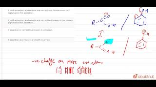 Assertion  Carboxylic acids are stronger acids than phenols Reason  There is a [upl. by Shakti]