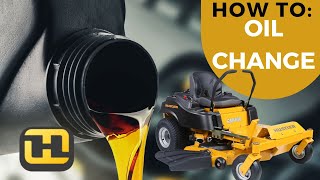 How To Change Oil In A Hustler Raptor Zero Turn Lawnmower With Kawasaki Engine [upl. by Anitak665]