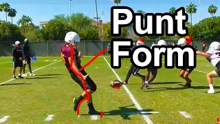 Punting Form Video Breakdown w ASU Football Punter Michael Turk  How to Punt a Football  Hangtime [upl. by Getraer796]