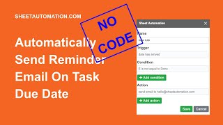 Automatically send reminder email when task is due in Google Sheets [upl. by Neenad]