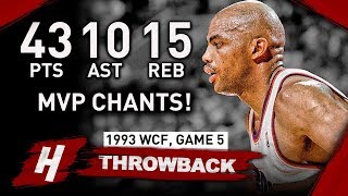 Charles Barkley EPIC TripleDouble Full Game 5 Highlights vs SuperSonics 1993 WCF  MVP CHANTS HD [upl. by Mosnar]