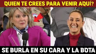 CLAUDIA SE BURLA EN LA CARA DE PERIODISTA EXTRANJERA VINO A SU MAÑANERA A QUERER INTERVENIR EN Mx [upl. by Tibbitts]