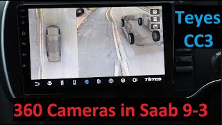 Amazing Teyes 360 Cameras and Head Unit Install in Saab 93  Universal Aftermarket Android Unit [upl. by Ezra]