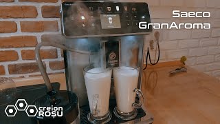 Saeco GranAroma SM6585 Coffee Machine brewing Latte Macchiato [upl. by Saravat318]