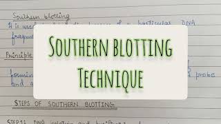 Southern blotting technique  Nucleic acid hybridization [upl. by Rosella]