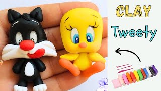 DIY Tweety with Clay No Bake How to make Tweety Bird with Air Dry Clay Part 1 [upl. by Dorice]