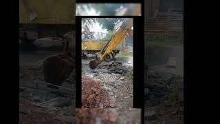 they try Wheel Loader Trailer Trucks  Underpass Road Construction to cleaning waterways backhoe [upl. by Amethist432]