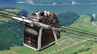 Ride on the Stanserhorn Cabrio Tram at Lake Lucerne [upl. by Frodina717]