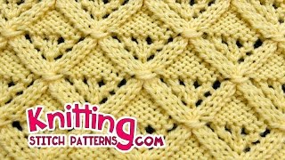 HowToKnit Diamond Lattice  Lace Knitting [upl. by Nirel]