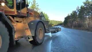 2 Ljungby L13 wheel loaders mowing roadsides with Slagkraft 601 brushcutters outside Visby November [upl. by Eiltan]