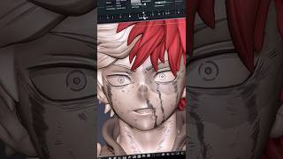 shorts 🔥 Todoroki 3D model in Zbrush myheroacademia [upl. by Anegue107]