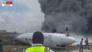 Plane flips in horrific crash landing [upl. by Ennelram]