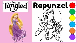 Draw RAPUNZEL from Tangled  Disney Princess Colouring Pages  disney tangled rapunzel [upl. by Gervais]