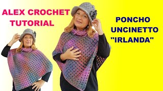 TUTORIAL PONCHO UNCINETTO quotIRLANDAquot ogni taglia facilissimo di Ale Crochet [upl. by Nova66]