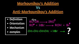 Markovnikov and antiMarkovnikov rule orientation  mechanism Organic Chemistry [upl. by Merchant665]