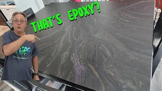 Creating a Stunning Dining Table with Black Purple and Brown using Stone Coat Epoxy I KCDC Designs [upl. by Trager]