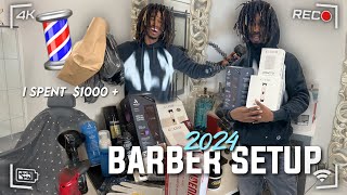 20 YO BARBER STATION TOUR 2024 EVERYTHING YOU NEED TO START [upl. by Harolda]