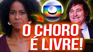 CHORO LIVRE NA TV GLOBO MAJU FEZ CARA DE CHORO PRA ANUNCIAR O MILEI COMO PRESIDENTE DA ARGENTINA [upl. by Ellehcil]