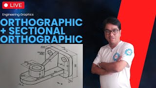 Orthographic Projection amp Sectional orthographic projectionengineeringgraphics engineeringdrawing [upl. by Kailey]