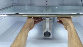 Samsung refrigerator glass shelf removal for cleaning Model RF31FME [upl. by Hughes]