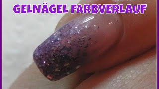 GELNÄGEL FARBVERLAUF  Für Anfänger mit Schablone  Nageldesign [upl. by Mateusz]