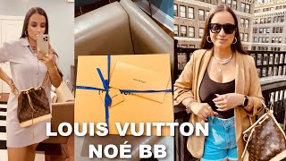 LOUIS VUITTON NOE BB BAG  UNBOXING AND REVIEW  HOW TO TREAT amp PROTECT VACHETTA LEATHER [upl. by Lozano510]