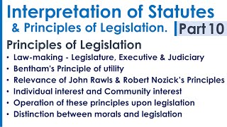 Interpretation of Statutes amp Principles of Legislation LLB Syllabus Revision Notes Lecture  Part 10 [upl. by Michal]