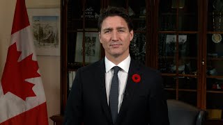 Message du premier ministre Trudeau à l’occasion du jour du Souvenir [upl. by Aplihs]